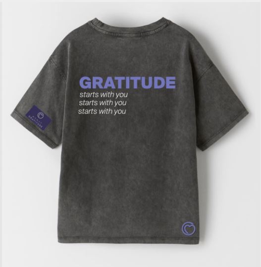 Gratitude Starts with You Repeating Gray Tshirt
